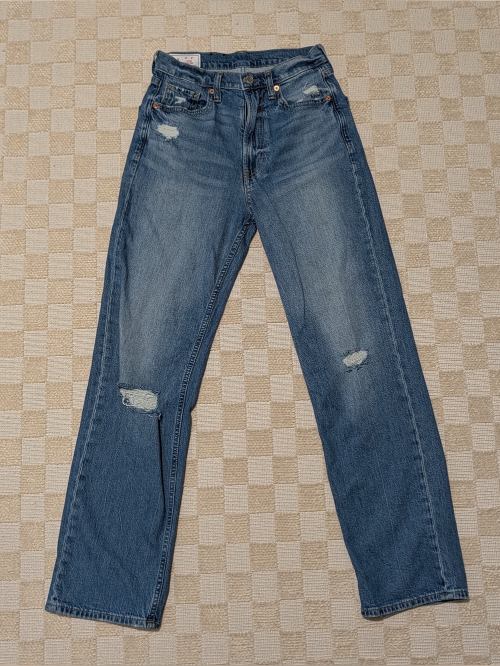 GAP Women's High Rise Distressed Straight-Leg Jeans Size 0